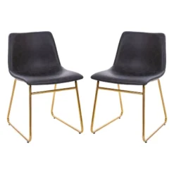 Emma And Oliver 18 Inch Indoor Dining Table Chairs, LeatherSoft Upholstery-Set Of 2 -Baxton Home Shop GUEST c8b6a279 f052 4af0 ae45 29b196fa54c2