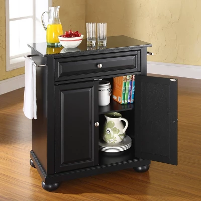 Alexandria Black Granite Top Portable Kitchen Island/Cart - Crosley 4 Alexandria Black Granite Top Portable Kitchen Island/Cart - Crosley - Image 2