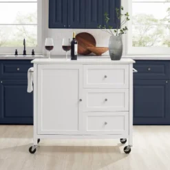 Soren Stone Top Kitchen Island/Cart White - Crosley -Baxton Home Shop GUEST c9142842 3d9d 4e03 83f4 f6298b345bd3