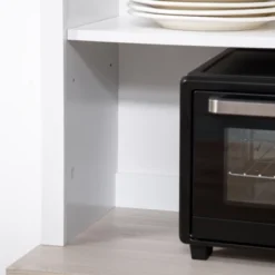 HOMCOM 70" Kitchen Buffet Hutch With 3-Tier Shelving, Freestanding Storage Pantry Cabinet With Adjustable Shelves, Countertop, White -Baxton Home Shop GUEST c9973eae b34b 4fa2 b8a7 484e213183c8