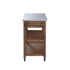 Sonoma Kitchen Cart With Stainless Steel Top Wire Brush Barnwood Brown - Boraam 13 Sonoma Kitchen Cart With Stainless Steel Top Wire Brush Barnwood Brown - Boraam -Baxton Home Shop GUEST cadc5f93 7981 46e0 869b e551813c9a21