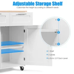 Costway Rolling Kitchen Cart Island Heavy Duty Storage Trolley Cabinet Utility White 15 Costway Rolling Kitchen Cart Island Heavy Duty Storage Trolley Cabinet Utility White -Baxton Home Shop GUEST cb80d363 ca35 49b1 b39f d3e9d63b920e