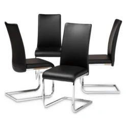 Set Of 4 Cyprien Modern And Contemporary Faux Leather Upholstered Dining Chairs - Baxton Studio -Baxton Home Shop GUEST cbf5d9c5 92fb 40c5 976e 9c90c39d90d1