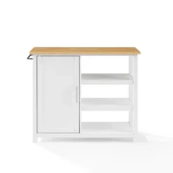 Tristan Open Kitchen Island Cart White/Natural - Crosley -Baxton Home Shop GUEST cc33963d ed65 47f7 b8d6 ea290d4a6fc2