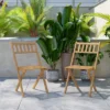 Flash Furniture Indoor/Outdoor Solid Acacia Wood Folding Bistro Chairs In Natural - Set Of 2 -Baxton Home Shop GUEST cc5b0ff9 d7dc 42e6 85ff c0b083dd7e95