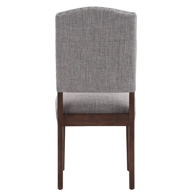 Set Of 2 Iverson Nailhead Trim Brown Finish Linen Side Chairs - Inspire Q 6 Set Of 2 Iverson Nailhead Trim Brown Finish Linen Side Chairs - Inspire Q - Image 4