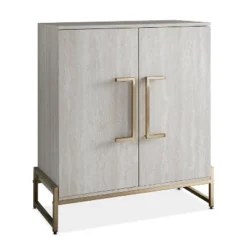 Larkin Faux Marble Wine Cabinet White - Steve Silver Co.