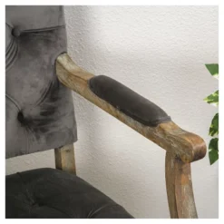 Saltillo New Velvet Arm Dining Chair - Charcoal - Christopher Knight Home -Baxton Home Shop GUEST cdc2c6f5 6e99 4d6c a6ff 9e8d64f89c9b