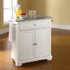 Alexandria Granite Top Portable Kitchen Island/Cart White/Gray - Crosley -Baxton Home Shop GUEST cdc6a1fe 3693 44c9 a9a8 cb7fdc3c5ded