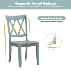 Costway Set Of 2 Wood Dining Chair Cross Back Dining Room Side Chair Mint Green Home Kitchen -Baxton Home Shop GUEST cde0a5fb 166e 4c5a 98cd 194119747ba7