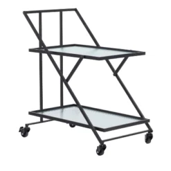 Industrial Metal Bar Cart Black - Olivia & May