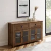 Millia Transitional Farmhouse 4 Door Sideboard With Glass Panels - Saracina Home -Baxton Home Shop GUEST cfac378c b6c6 4907 acd4 d67dd123869f