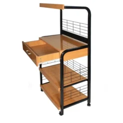 Better Home Products Kristi Metal Frame Microwave Stand With Storage In Black -Baxton Home Shop GUEST d0abf9ca d644 4d15 8fc2 f8f3e32c59ef