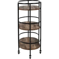 Honey-Can-Do 3 Tier Oval Bar Cart Walnut -Baxton Home Shop GUEST d0d841ed 0a7d 4c30 b3a7 e507ae002f85