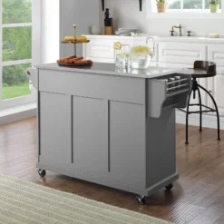 Stainless Steel Top Kitchen Cart/Island Vintage Gray - Crosley 17 Stainless Steel Top Kitchen Cart/Island Vintage Gray - Crosley -Baxton Home Shop GUEST d1380488 8364 41e7 8f38 6fa27d5d8f6e