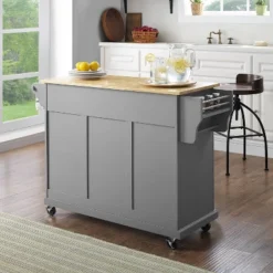 Natural Wood Top Kitchen Cart/Island Vintage Gray - Crosley -Baxton Home Shop GUEST d152a7d6 fa5c 4145 ba18 4c8dc40ec382