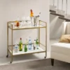 Lionel Two Tier Bar Cart On Wheels Antique Gold - Martha Stewart -Baxton Home Shop GUEST d2fe11be a913 4979 82c4 be5c18f5c37b