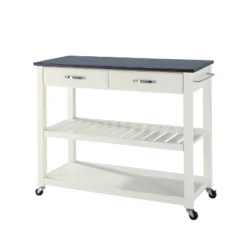 Granite Top Kitchen Prep Cart White/Black - Crosley -Baxton Home Shop GUEST d30bb3f2 b2af 4e59 be18 5a355a3459c8