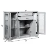 Costway Sideboard Buffet Server Storage 32'' Cabinet W/ 2 Drawers 3 Cabinets Cupboard Grey -Baxton Home Shop GUEST d367a291 a10b 4253 a013 a12549a4e8a3