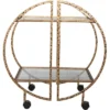 Uttermost Zelina 30 1/4" Wide Antique Gold 2-Shelf Bar Cart -Baxton Home Shop GUEST d42654cb 43e0 43a8 a81f bb3435a88c0d
