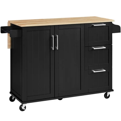 Yaheetech Rolling Kitchen Cart Kitchen Island With Storage Cabinet 9 Yaheetech Rolling Kitchen Cart Kitchen Island With Storage Cabinet - Image 7