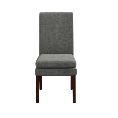 Set Of 2 Cale Upholstered Dining Chairs Gray Linen With Dark Base - Room & Joy 6 Set Of 2 Cale Upholstered Dining Chairs Gray Linen With Dark Base - Room & Joy - Image 4