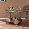 Trodel Reclaimed Wood Bar Cart Natural/Black - Aiden Lane