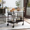 Goodspring Faux Marble Top 2 Shelf Serving Cart Black/White - HOMES: Inside + Out -Baxton Home Shop GUEST d68a242c 299d 487a 89fa 114b03cde6df