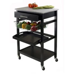 Julia Granite Top Kitchen Cart Wood/Black - Winsome -Baxton Home Shop GUEST d690cf0d 0466 4895 89a2 cd0f9f99a98f