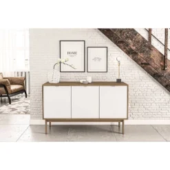 Sienna Sideboard Walnut/White - Polifurniture -Baxton Home Shop GUEST d70ad072 3390 450c ad47 c4cd553743e8