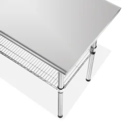 GRIDMANN 49 X 24" Stainless Steel Table With Wire Undershelf, NSF Commercial Kitchen Work & Prep Table For Restaurant And Home -Baxton Home Shop GUEST d7f64eda c95a 41ff a831 408ff4e18fe0