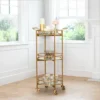 Zamora 3 Tier Cylinder Gold Bar Cart Gold - Abbyson Living