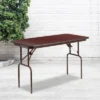 Emma And Oliver 4-Foot Mahogany Melamine Laminate Folding Banquet Table