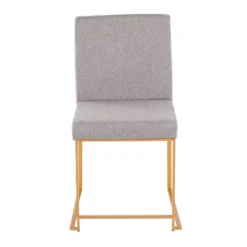 Set Of 2 Highback Fuji Polyester/Steel Dining Chairs Gold/Light Gray - LumiSource -Baxton Home Shop GUEST da917e65 4aed 4a25 ba47 3e90bb7c4941