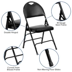 Flash Furniture 4 Pack HERCULES Series Extra Large Ultra-Premium Triple Braced Metal Folding Chair With Easy-Carry Handle -Baxton Home Shop GUEST dafbc75d 885a 4655 8972 df4b0194c9c7