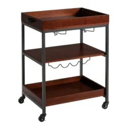 Costway 3 Tier Trolley Cart Kitchen Island Serving Bar Cart W/ Glass Holder & Wine Rack -Baxton Home Shop GUEST dd3b0332 f758 4eb1 bba5 4d1f2b180450