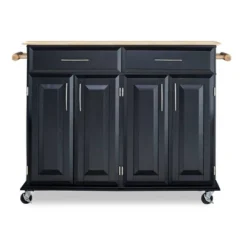 Dolly Madison Kitchen Island Cart Wood/Black/Natural - Home Styles -Baxton Home Shop GUEST dd717d8c 6e74 4ed7 9132 0527b85fb965