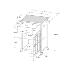 Windham Wood Top Kitchen Cart - Black - Threshold™ -Baxton Home Shop GUEST dea9d574 4d43 47af 9b54 441db16c8996