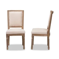 Set Of 2 Louane Fabric Upholstered And Wood Dining Chairs - Baxton Studio -Baxton Home Shop GUEST ded19665 9e02 4bc0 89ac 3a25a83738fb