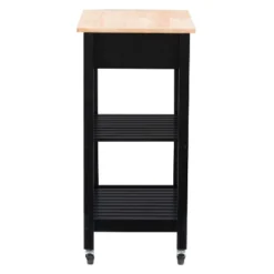 Sage Open Storage Wood Kitchen Cart Black - CorLiving -Baxton Home Shop GUEST df68ded3 c741 41c1 a797 141a8a13b67b