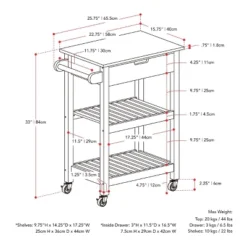 Sage Open Storage Wood Kitchen Cart Black - CorLiving -Baxton Home Shop GUEST dfafc8fb 3244 4f4d 85e6 5fdd58409ce2