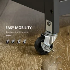 HOMCOM Utility Kitchen Cart, Rolling Kitchen Island Storage Trolley With Rack, Shelves, Drawer And Cabinet, Gray 10 HOMCOM Utility Kitchen Cart, Rolling Kitchen Island Storage Trolley With Rack, Shelves, Drawer And Cabinet, Gray -Baxton Home Shop GUEST e05ba839 87b0 4aac a58b d311181c8302