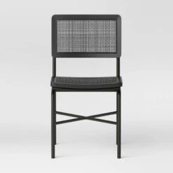 Errol Cane And Wood Dining Chair With Metal Legs Black - Threshold™ -Baxton Home Shop GUEST e1027522 3fcb 4191 881c f0a56a962750