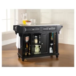 Cambridge Stainless Steel Top Kitchen Island - Black - Crosley -Baxton Home Shop GUEST e1cd5a1d bd41 4681 b017 697953a80bdf