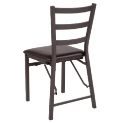 Flash Furniture 2 Pack HERCULES Series Brown Folding Ladder Back Metal Chair With Brown Vinyl Seat -Baxton Home Shop GUEST e1dd29fd 3b76 48df 842f 8824e4346217