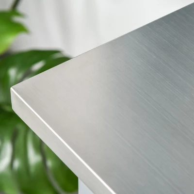 HOMCOM Kitchen Island With Stainless Steel Top, Traditional Kitchen Island With Storage, 2-Tier Open Shelves, Drawers, Light Gray 6 HOMCOM Kitchen Island With Stainless Steel Top, Traditional Kitchen Island With Storage, 2-Tier Open Shelves, Drawers, Light Gray - Image 4