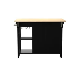 Ultom Expandable Freestanding Kitchen Island Black/Natural - Aiden Lane -Baxton Home Shop GUEST e27bec0a 9e24 408d 9b8b a239229ed01d