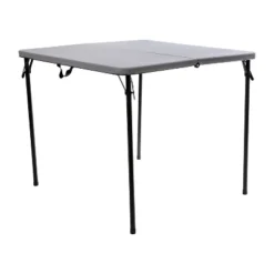 Emma And Oliver 2.83-Foot Square Bi-Fold Plastic Folding Table With Carrying Handle -Baxton Home Shop GUEST e2b68e00 27b1 48c1 b1a5 946f16f157a0