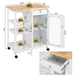 Costway Rolling Kitchen Island Wood Top Trolley Cart Storage Cabinet W/Shelf & Wine Rack 13 Costway Rolling Kitchen Island Wood Top Trolley Cart Storage Cabinet W/Shelf & Wine Rack -Baxton Home Shop GUEST e307ca43 79f1 449e bc60 b4f430c8599a