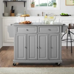 Stainless Steel Top Kitchen Cart/Island Vintage Gray - Crosley 15 Stainless Steel Top Kitchen Cart/Island Vintage Gray - Crosley -Baxton Home Shop GUEST e3f31684 269c 4162 bd65 cd9010fbd534